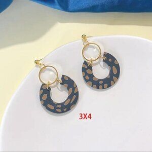 Boho Style Lightweight Black Brown Hoop Soft Clay Statement Drop Earrings